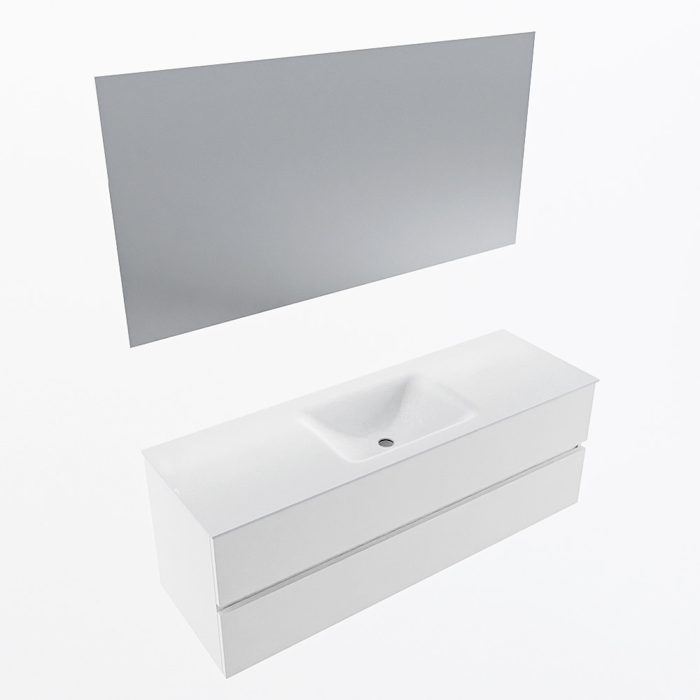 MONDIAZ VICA 140cm mueble de baño Talc 2 cajones. Lavabo CLOUD Centro sin orificio color Talc con espejo LED. 5 MONDIAZ VICA 140cm mueble de baño Talc 2 cajones. Lavabo CLOUD Centro sin orificio color Talc con espejo LED. - Imagen 6