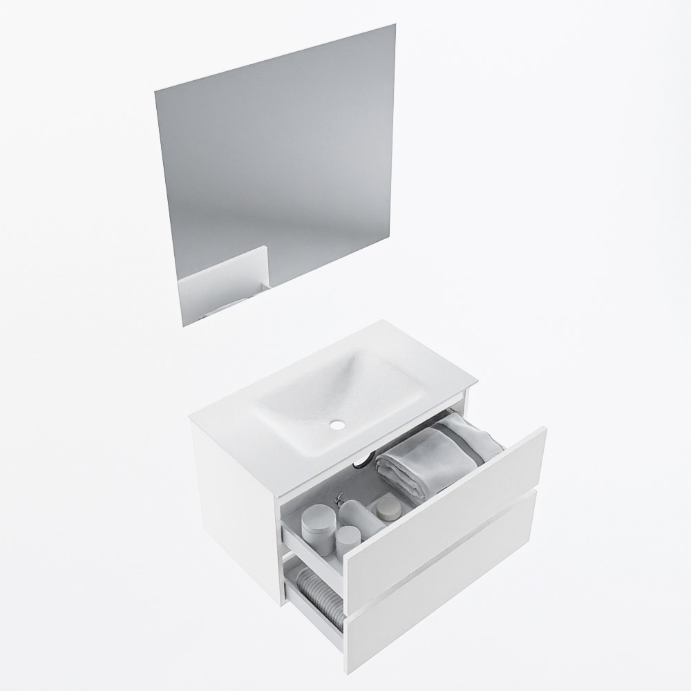 MONDIAZ VICA 80cm mueble de baño Talc 2 cajones. Lavabo CLOUD Centro sin orificio color Talc con espejo LED. 7 MONDIAZ VICA 80cm mueble de baño Talc 2 cajones. Lavabo CLOUD Centro sin orificio color Talc con espejo LED. - Imagen 7