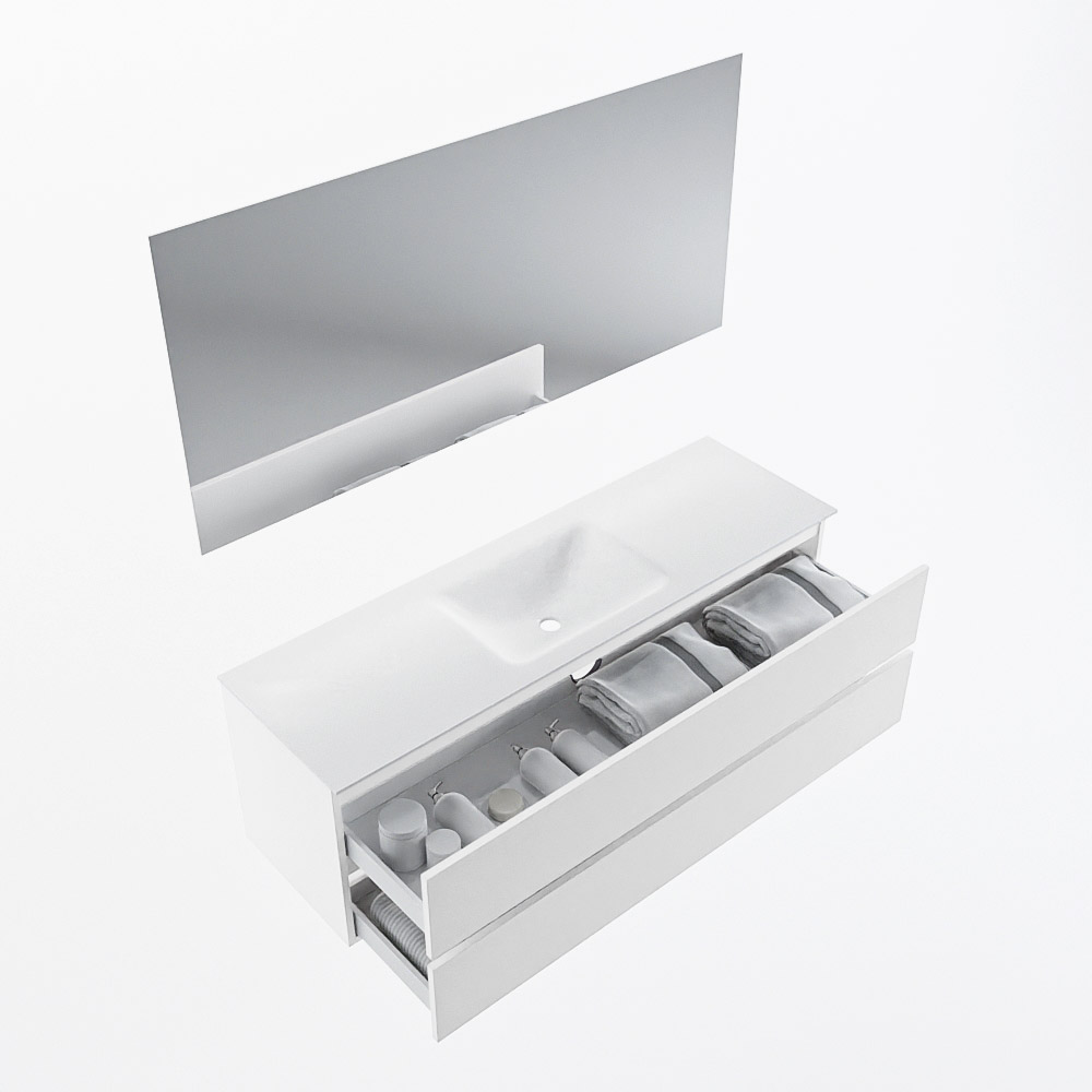 MONDIAZ VICA 150cm mueble de baño Talc 2 cajones. Lavabo CLOUD Centro sin orificio color Talc con espejo LED. 7 MONDIAZ VICA 150cm mueble de baño Talc 2 cajones. Lavabo CLOUD Centro sin orificio color Talc con espejo LED. - Imagen 7