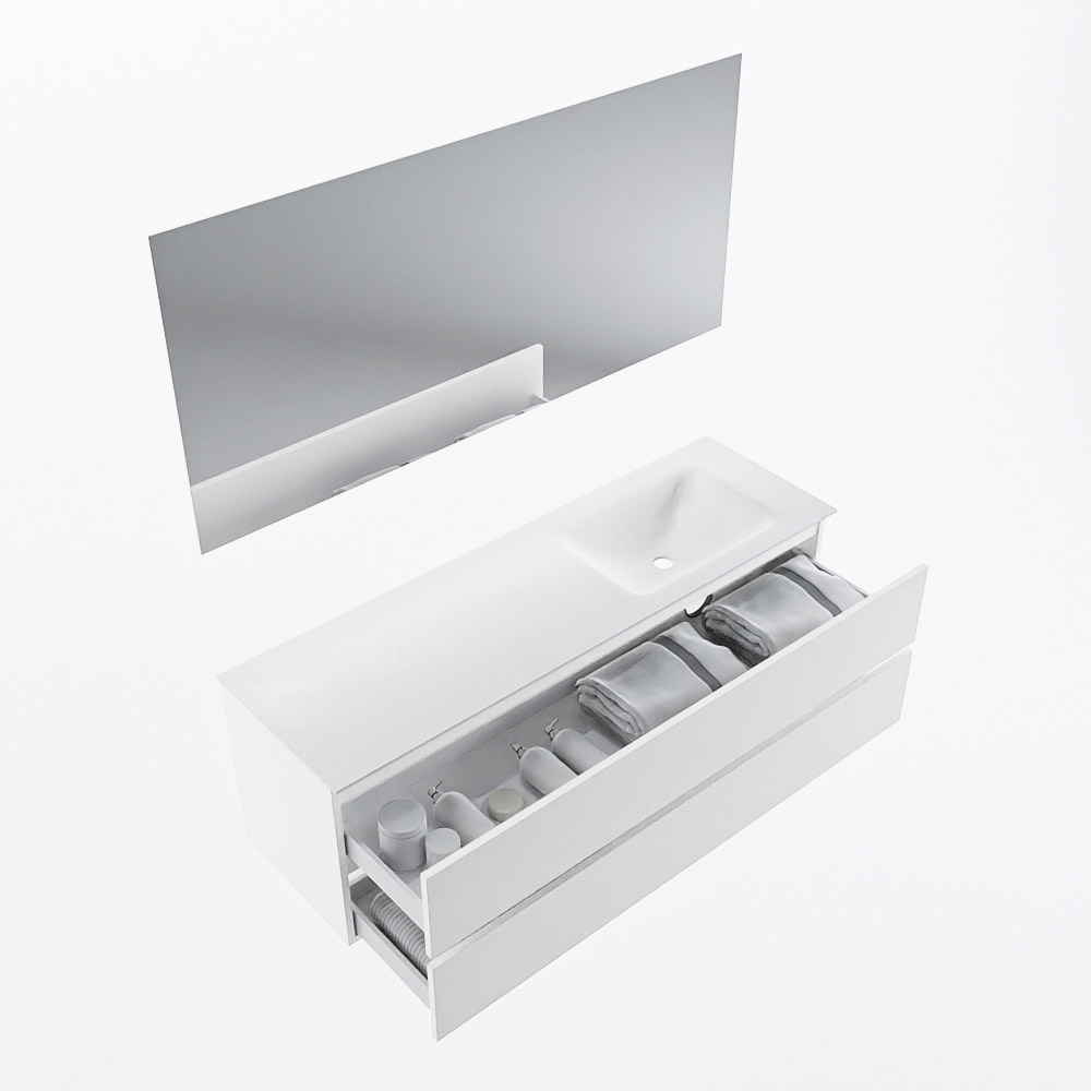 MONDIAZ VICA 150cm mueble de baño Talc 2 cajones. Lavabo CLOUD Derecho sin orificio color Talc con espejo LED. 7 MONDIAZ VICA 150cm mueble de baño Talc 2 cajones. Lavabo CLOUD Derecho sin orificio color Talc con espejo LED. - Imagen 7