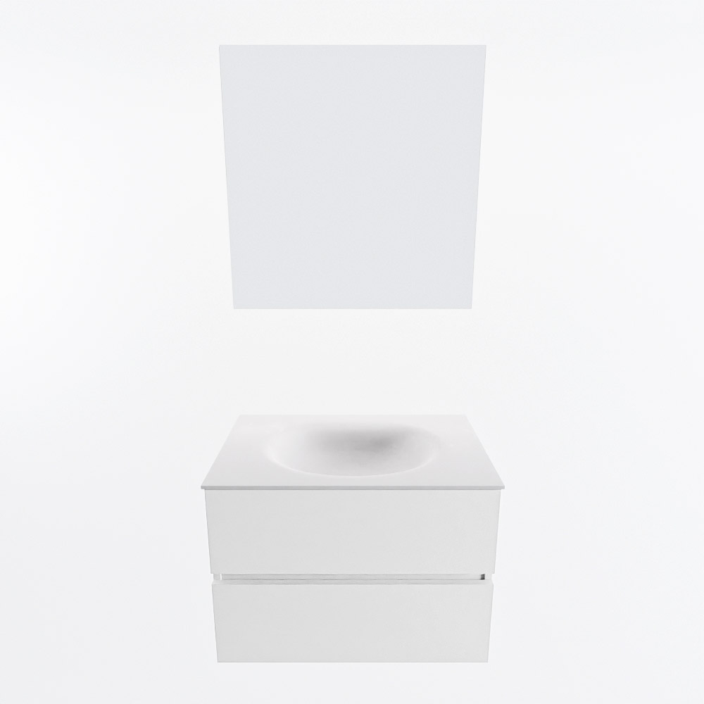 MONDIAZ VICA 70cm mueble de baño Talc 2 cajones. Lavabo MOON Centro sin orificio color Talc con espejo LED. 5 MONDIAZ VICA 70cm mueble de baño Talc 2 cajones. Lavabo MOON Centro sin orificio color Talc con espejo LED. - Imagen 5