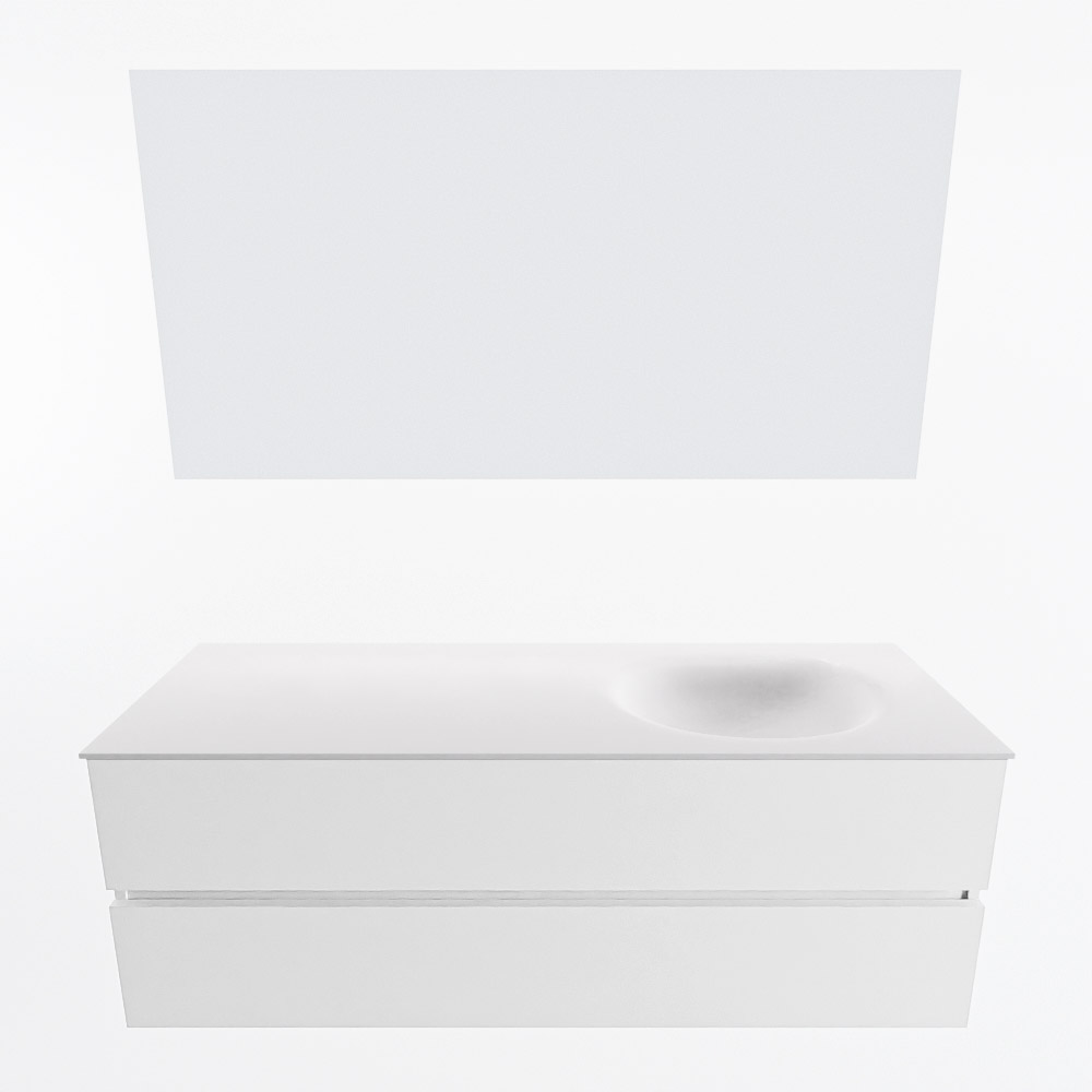 MONDIAZ VICA 140cm mueble de baño Talc 2 cajones. Lavabo MOON Derecho 1 orificio color Talc con espejo LED. 4 MONDIAZ VICA 140cm mueble de baño Talc 2 cajones. Lavabo MOON Derecho 1 orificio color Talc con espejo LED. - Imagen 5