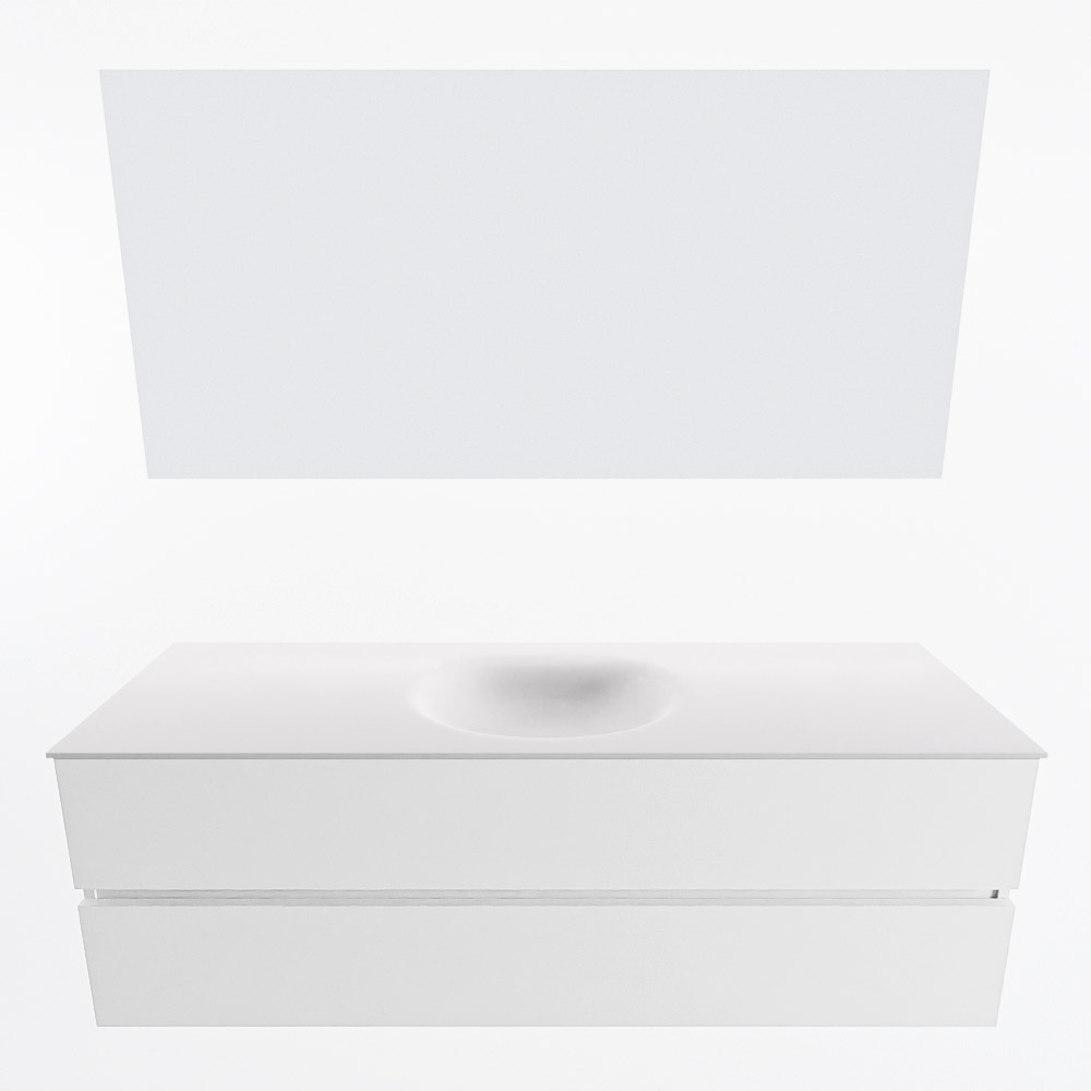 MONDIAZ VICA 150cm mueble de baño Talc 2 cajones. Lavabo MOON Centro 1 orificio color Talc con espejo LED. 5 MONDIAZ VICA 150cm mueble de baño Talc 2 cajones. Lavabo MOON Centro 1 orificio color Talc con espejo LED. - Imagen 5
