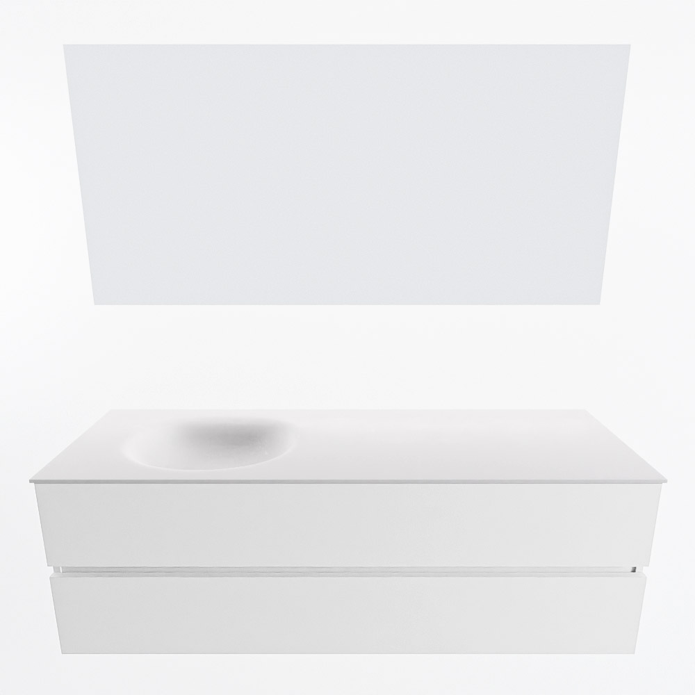 MONDIAZ VICA 150cm mueble de baño Talc 2 cajones. Lavabo MOON Izquierda 1 orificio color Talc con espejo LED. 5 MONDIAZ VICA 150cm mueble de baño Talc 2 cajones. Lavabo MOON Izquierda 1 orificio color Talc con espejo LED. - Imagen 5