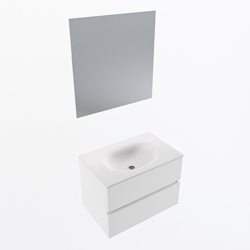 MONDIAZ VICA 70cm mueble de baño Talc 2 cajones. Lavabo MOON Centro sin orificio color Talc con espejo LED. 6 MONDIAZ VICA 70cm mueble de baño Talc 2 cajones. Lavabo MOON Centro sin orificio color Talc con espejo LED. - Imagen 6