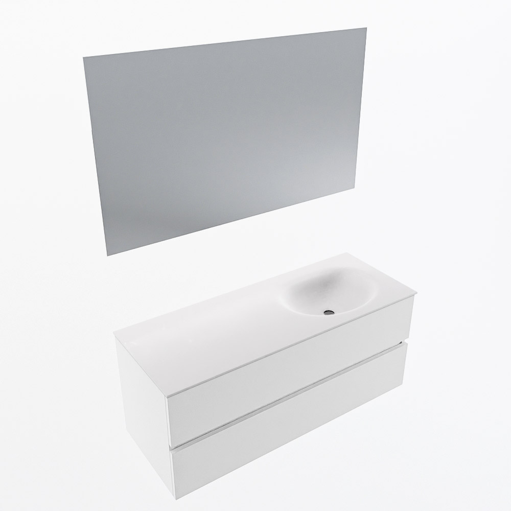MONDIAZ VICA 120cm mueble de baño Talc 2 cajones. Lavabo MOON Derecho sin orificio color Talc con espejo LED. 6 MONDIAZ VICA 120cm mueble de baño Talc 2 cajones. Lavabo MOON Derecho sin orificio color Talc con espejo LED. - Imagen 6