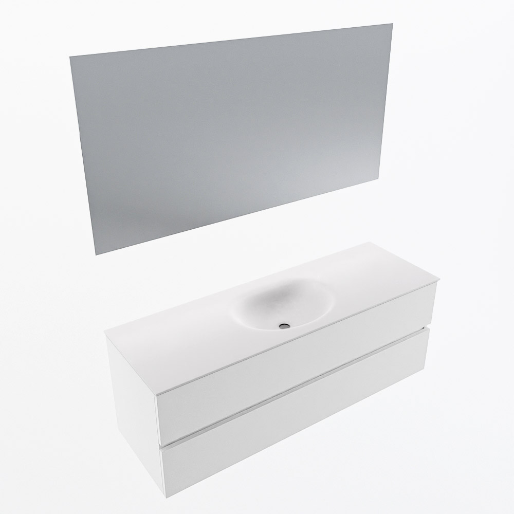 MONDIAZ VICA 140cm mueble de baño Talc 2 cajones. Lavabo MOON Centro 1 orificio color Talc con espejo LED. 5 MONDIAZ VICA 140cm mueble de baño Talc 2 cajones. Lavabo MOON Centro 1 orificio color Talc con espejo LED. - Imagen 6