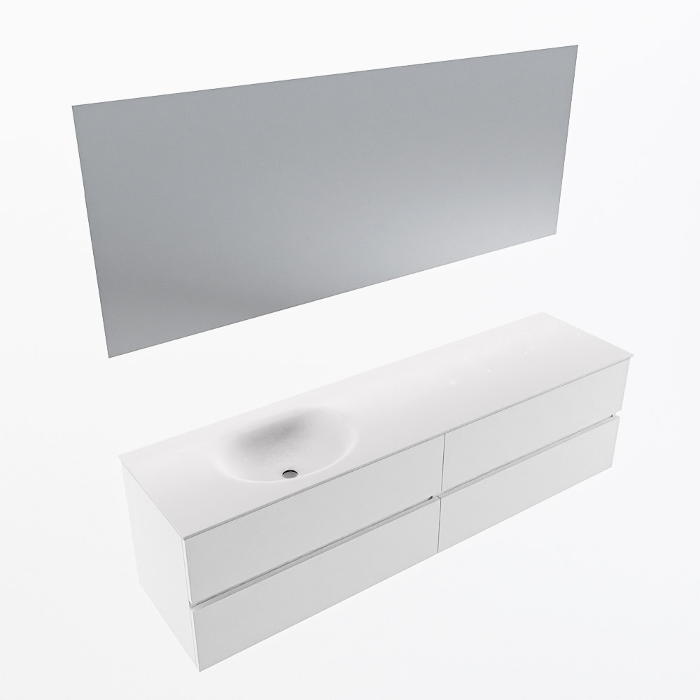 MONDIAZ VICA 180cm mueble de baño Talc 4 cajones. Lavabo MOON Izquierda sin orificio color Talc con espejo LED. 6 MONDIAZ VICA 180cm mueble de baño Talc 4 cajones. Lavabo MOON Izquierda sin orificio color Talc con espejo LED. - Imagen 6
