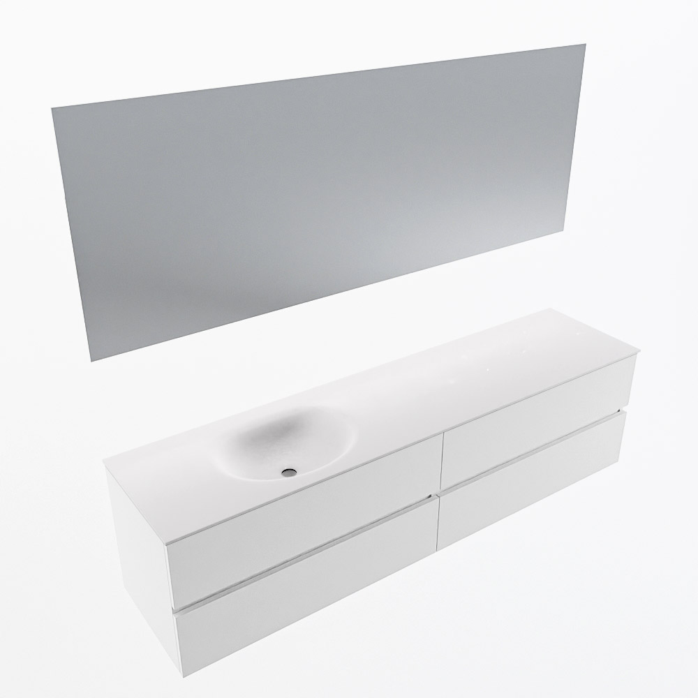 MONDIAZ VICA 190cm mueble de baño Talc 4 cajones. Lavabo MOON Izquierda sin orificio color Talc con espejo LED. 6 MONDIAZ VICA 190cm mueble de baño Talc 4 cajones. Lavabo MOON Izquierda sin orificio color Talc con espejo LED. - Imagen 6
