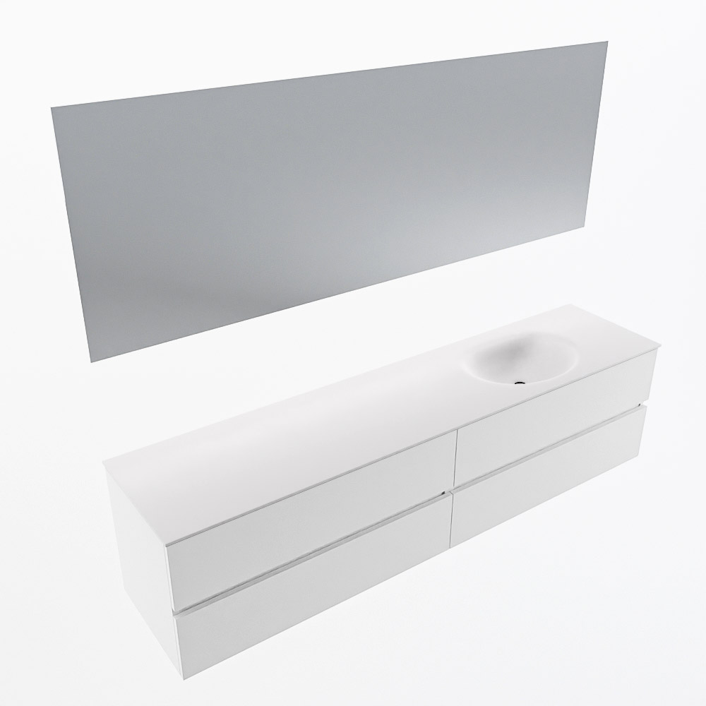 MONDIAZ VICA 200cm mueble de baño Talc 4 cajones. Lavabo MOON Derecho 1 orificio color Talc con espejo LED. 6 MONDIAZ VICA 200cm mueble de baño Talc 4 cajones. Lavabo MOON Derecho 1 orificio color Talc con espejo LED. - Imagen 6