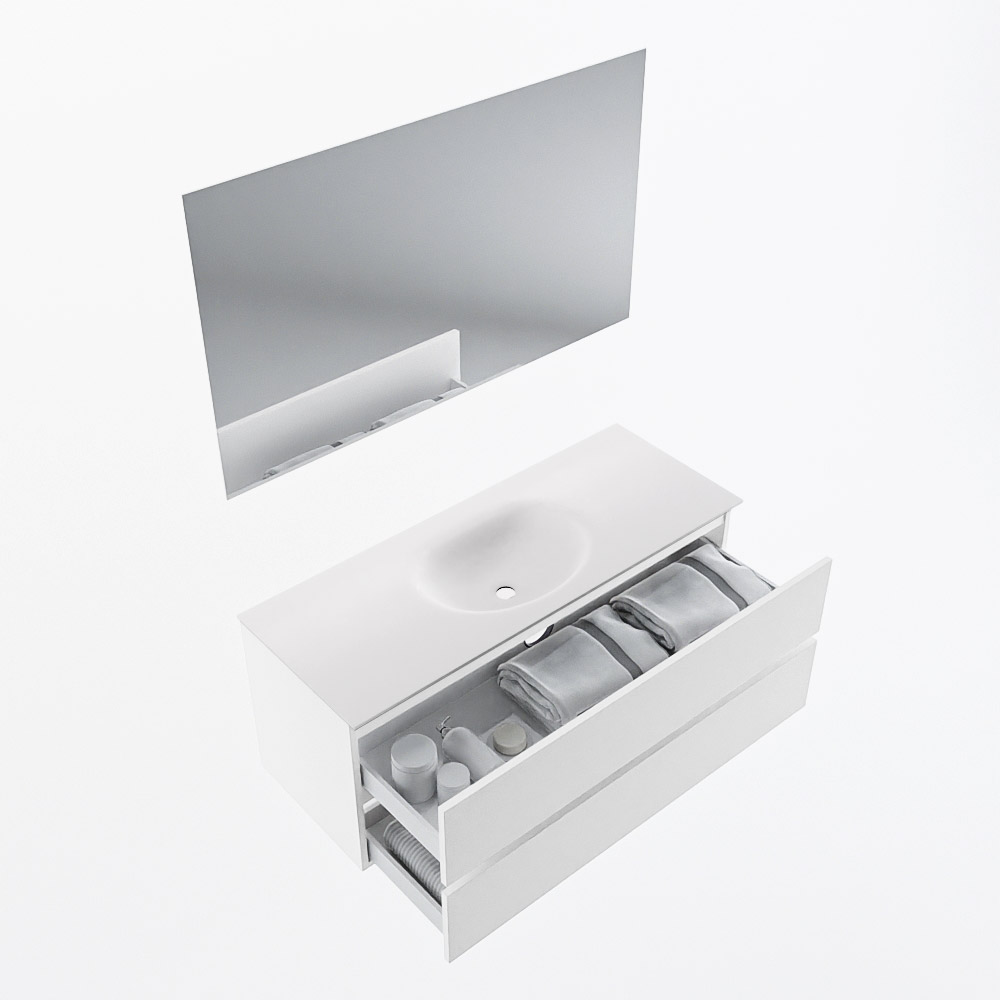 MONDIAZ VICA 120cm mueble de baño Talc 2 cajones. Lavabo MOON Centro sin orificio color Talc con espejo LED. 7 MONDIAZ VICA 120cm mueble de baño Talc 2 cajones. Lavabo MOON Centro sin orificio color Talc con espejo LED. - Imagen 7