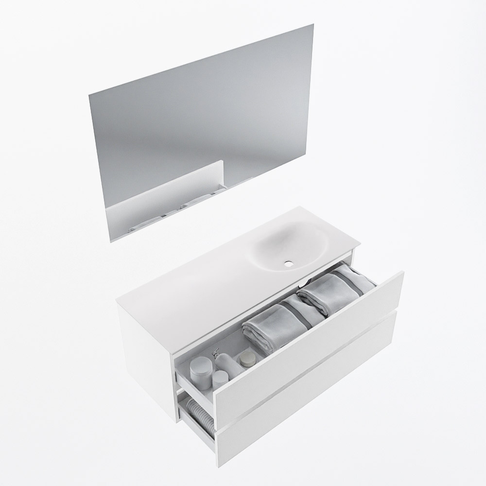 MONDIAZ VICA 120cm mueble de baño Talc 2 cajones. Lavabo MOON Derecho sin orificio color Talc con espejo LED. 7 MONDIAZ VICA 120cm mueble de baño Talc 2 cajones. Lavabo MOON Derecho sin orificio color Talc con espejo LED. - Imagen 7