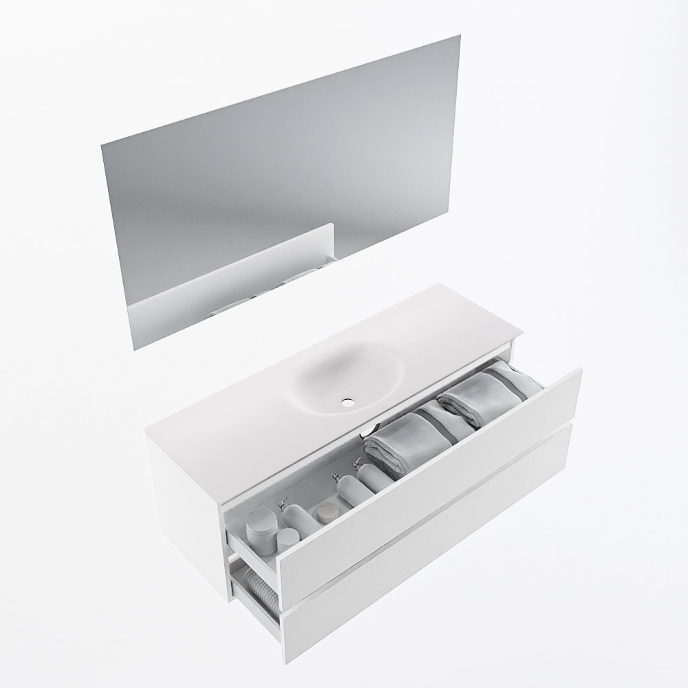 MONDIAZ VICA 140cm mueble de baño Talc 2 cajones. Lavabo MOON Centro 1 orificio color Talc con espejo LED. 6 MONDIAZ VICA 140cm mueble de baño Talc 2 cajones. Lavabo MOON Centro 1 orificio color Talc con espejo LED. - Imagen 7