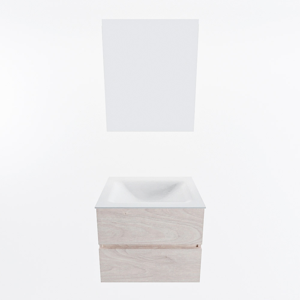 MONDIAZ VICA 60cm mueble de baño Underlayment 2 cajones. Lavabo CLOUD Centro 1 orificio color Talc con espejo LED. 5 MONDIAZ VICA 60cm mueble de baño Underlayment 2 cajones. Lavabo CLOUD Centro 1 orificio color Talc con espejo LED. - Imagen 5