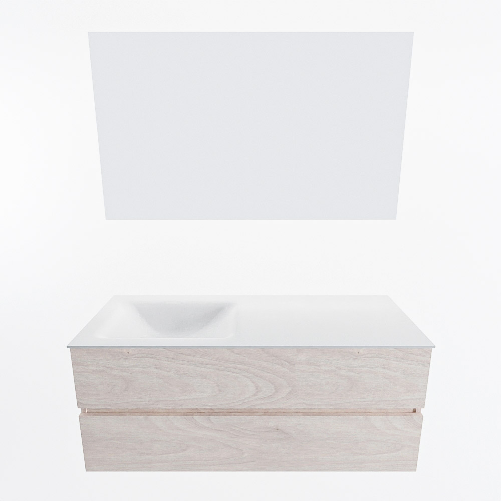 MONDIAZ VICA 120cm mueble de baño Underlayment 2 cajones. Lavabo CLOUD Izquierda 1 orificio color Talc con espejo LED. 5 MONDIAZ VICA 120cm mueble de baño Underlayment 2 cajones. Lavabo CLOUD Izquierda 1 orificio color Talc con espejo LED. - Imagen 5
