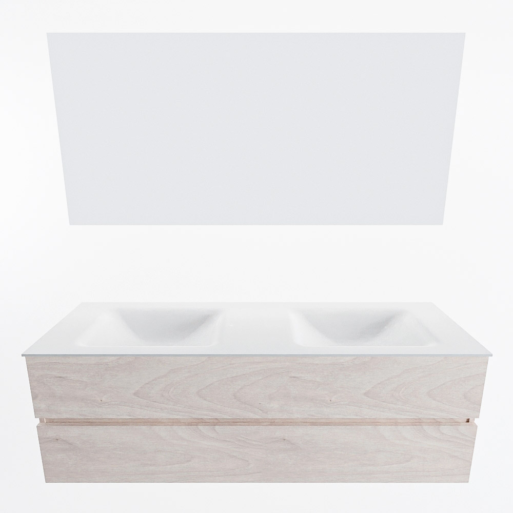 MONDIAZ VICA 150cm mueble de baño Underlayment 2 cajones. Lavabo CLOUD Doble sin orificio color Talc con espejo LED. 5 MONDIAZ VICA 150cm mueble de baño Underlayment 2 cajones. Lavabo CLOUD Doble sin orificio color Talc con espejo LED. - Imagen 5