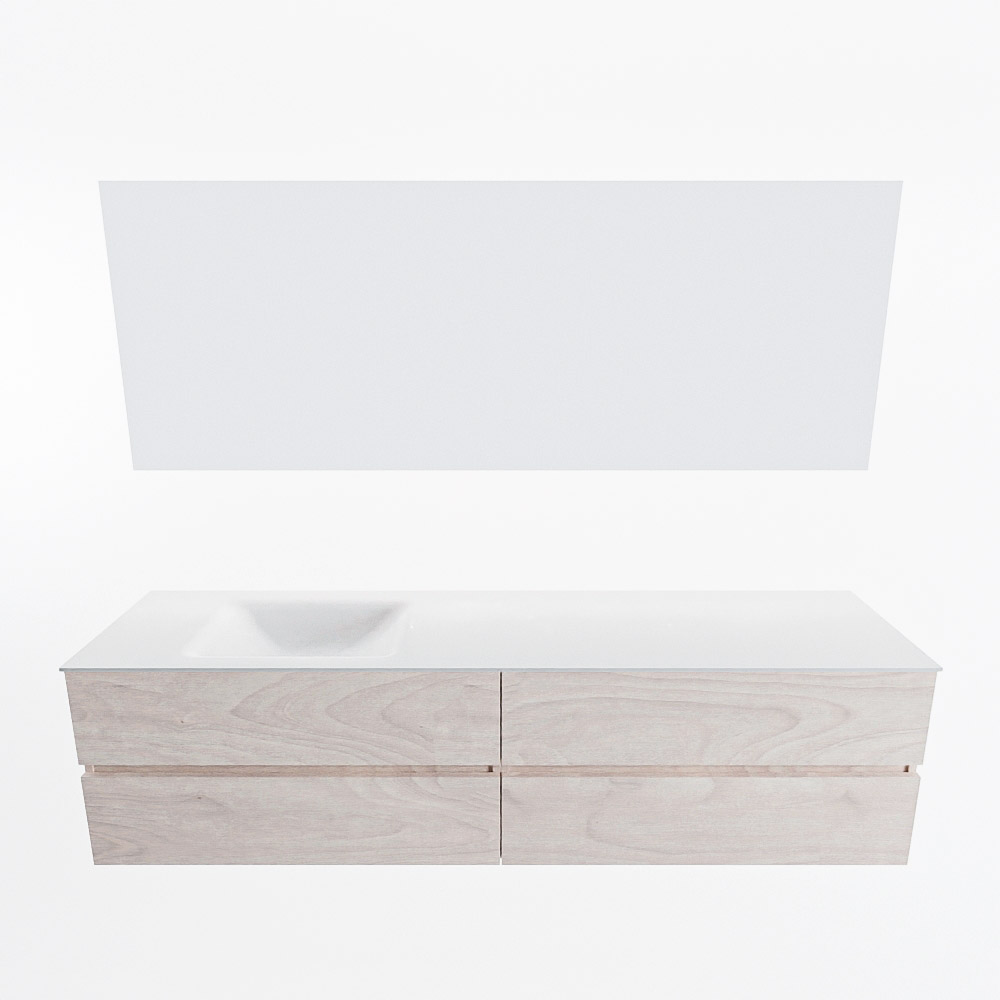 MONDIAZ VICA 190cm mueble de baño Underlayment 4 cajones. Lavabo CLOUD Izquierda 1 orificio color Talc con espejo LED. 5 MONDIAZ VICA 190cm mueble de baño Underlayment 4 cajones. Lavabo CLOUD Izquierda 1 orificio color Talc con espejo LED. - Imagen 5