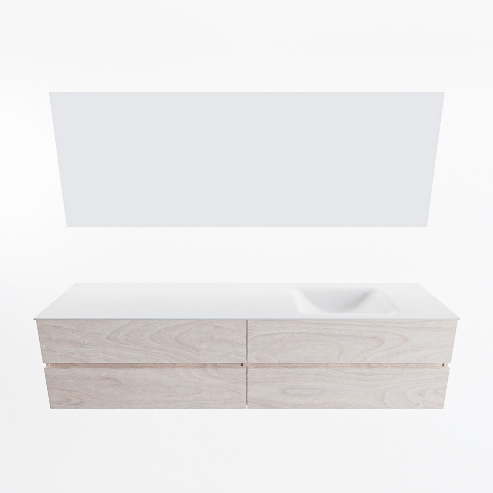 MONDIAZ VICA 200cm mueble de baño Underlayment 4 cajones. Lavabo CLOUD Derecho 1 orificio color Talc con espejo LED. 5 MONDIAZ VICA 200cm mueble de baño Underlayment 4 cajones. Lavabo CLOUD Derecho 1 orificio color Talc con espejo LED. - Imagen 5