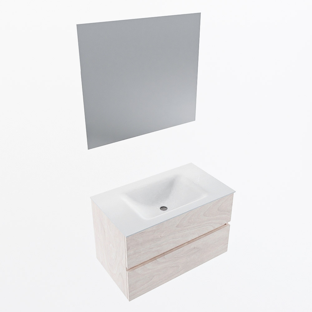 MONDIAZ VICA 80cm mueble de baño Underlayment 2 cajones. Lavabo CLOUD Centro sin orificio color Talc con espejo LED. 6 MONDIAZ VICA 80cm mueble de baño Underlayment 2 cajones. Lavabo CLOUD Centro sin orificio color Talc con espejo LED. - Imagen 6
