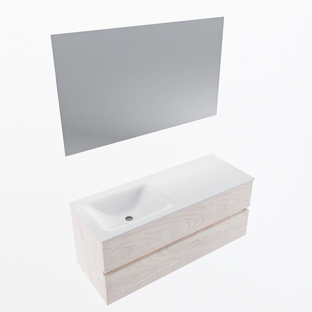 MONDIAZ VICA 120cm mueble de baño Underlayment 2 cajones. Lavabo CLOUD Izquierda 1 orificio color Talc con espejo LED. 6 MONDIAZ VICA 120cm mueble de baño Underlayment 2 cajones. Lavabo CLOUD Izquierda 1 orificio color Talc con espejo LED. - Imagen 6