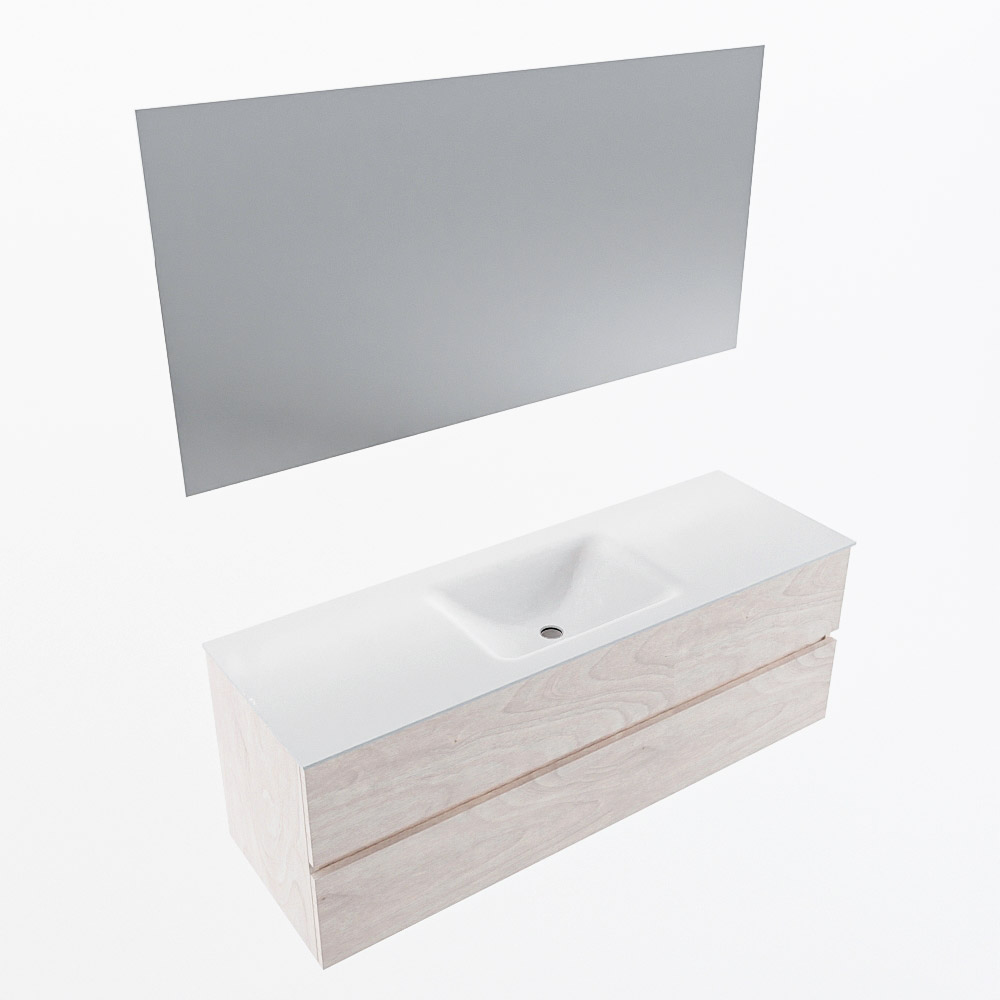 MONDIAZ VICA 140cm mueble de baño Underlayment 2 cajones. Lavabo CLOUD Centro 1 orificio color Talc con espejo LED. 5 MONDIAZ VICA 140cm mueble de baño Underlayment 2 cajones. Lavabo CLOUD Centro 1 orificio color Talc con espejo LED. - Imagen 6