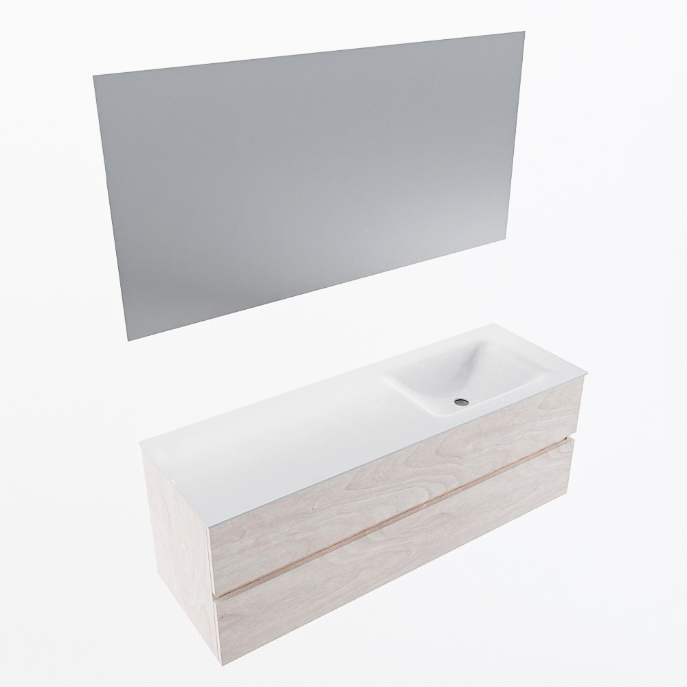 MONDIAZ VICA 140cm mueble de baño Underlayment 2 cajones. Lavabo CLOUD Derecho sin orificio color Talc con espejo LED. 5 MONDIAZ VICA 140cm mueble de baño Underlayment 2 cajones. Lavabo CLOUD Derecho sin orificio color Talc con espejo LED. - Imagen 6