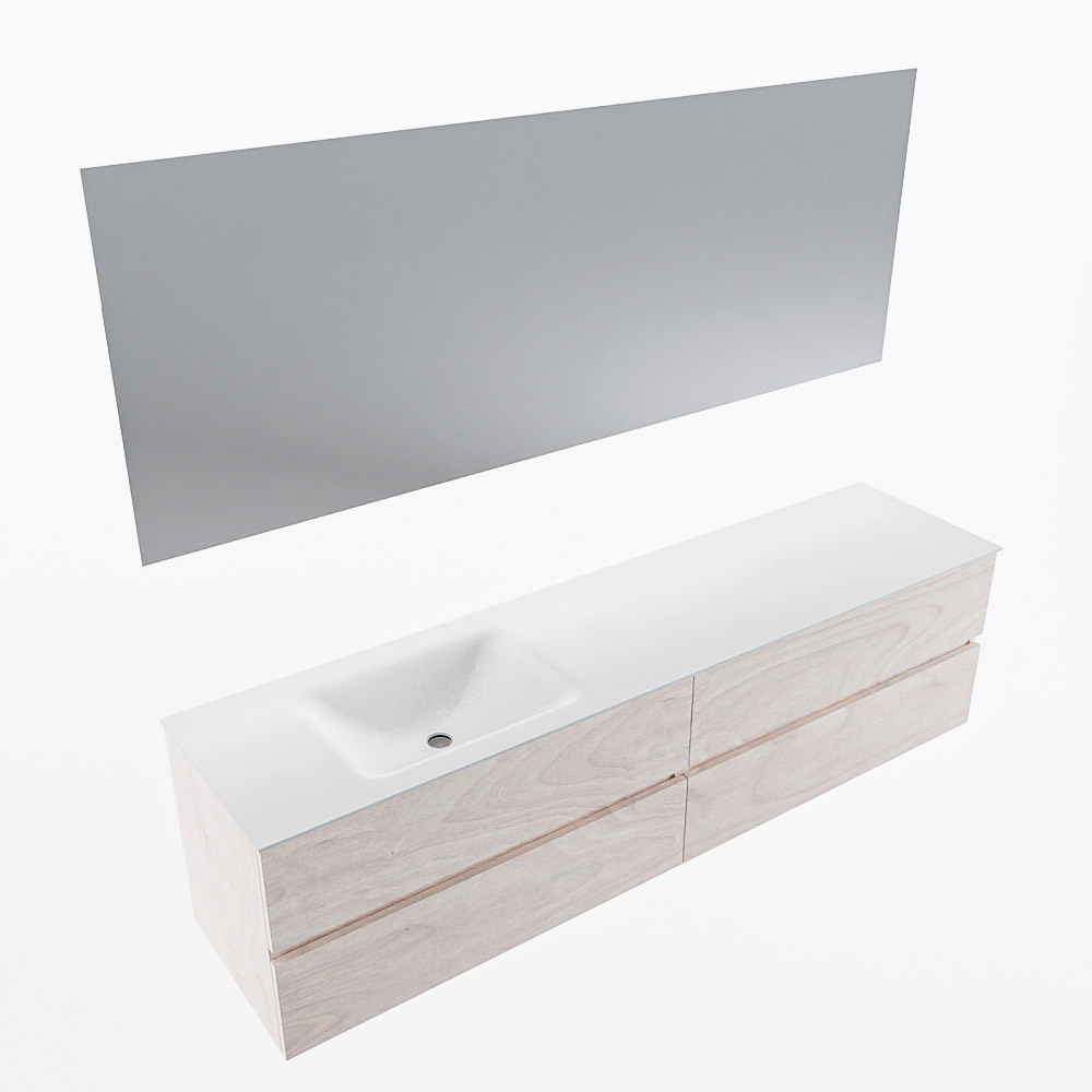 MONDIAZ VICA 190cm mueble de baño Underlayment 4 cajones. Lavabo CLOUD Izquierda 1 orificio color Talc con espejo LED. 6 MONDIAZ VICA 190cm mueble de baño Underlayment 4 cajones. Lavabo CLOUD Izquierda 1 orificio color Talc con espejo LED. - Imagen 6