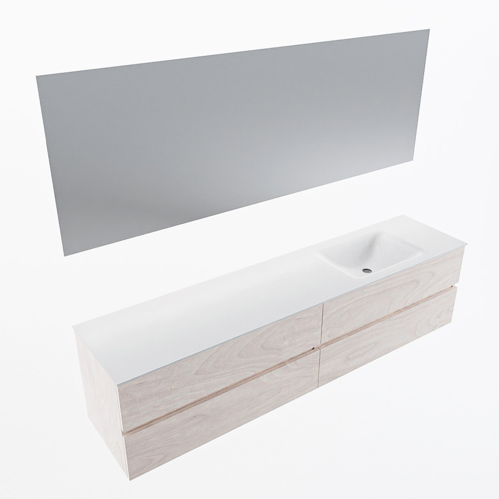 MONDIAZ VICA 200cm mueble de baño Underlayment 4 cajones. Lavabo CLOUD Derecho 1 orificio color Talc con espejo LED. 6 MONDIAZ VICA 200cm mueble de baño Underlayment 4 cajones. Lavabo CLOUD Derecho 1 orificio color Talc con espejo LED. - Imagen 6