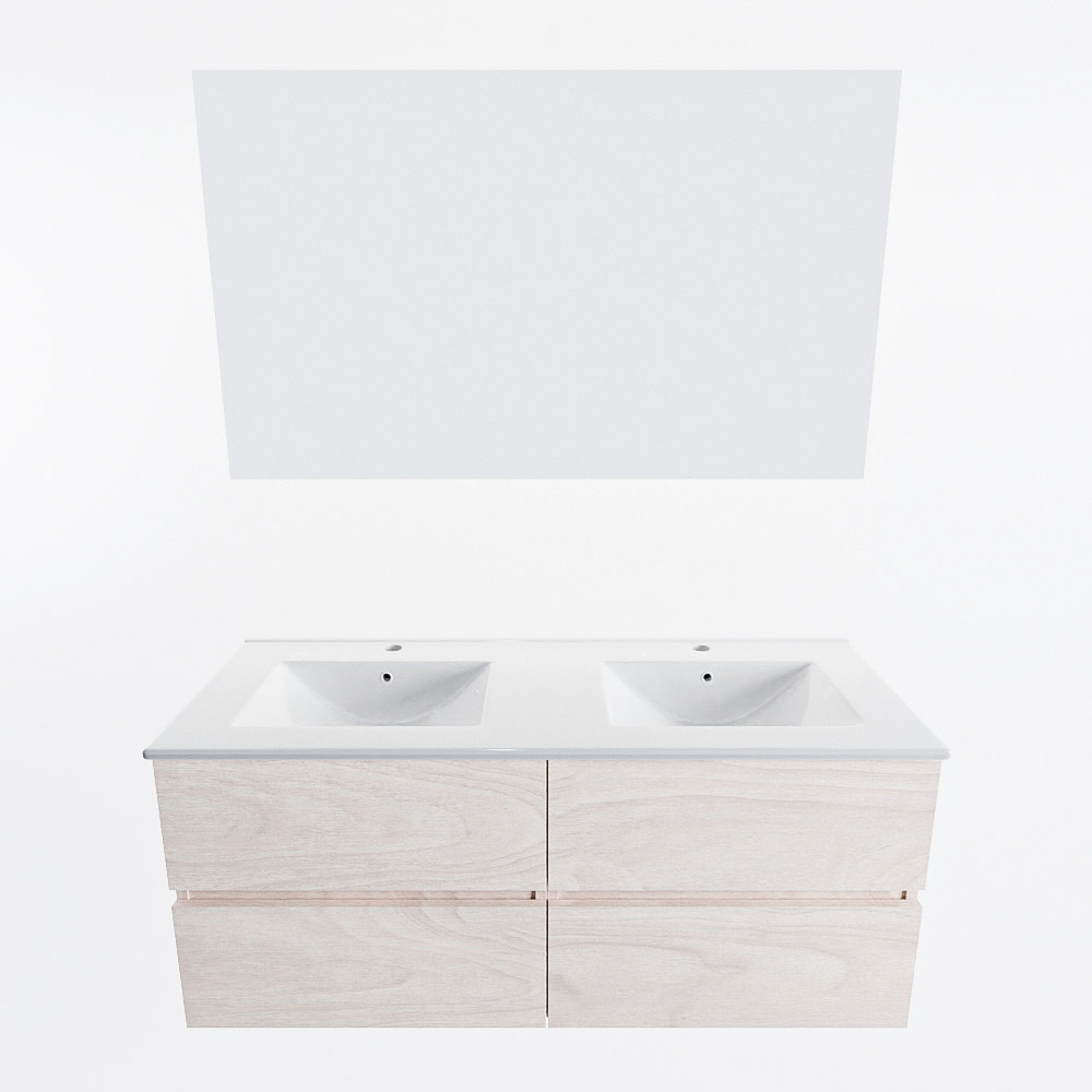 MONDIAZ VICA 120cm mueble de baño Underlayment 4 cajones. Lavabo DENIA Doble 2 orificios color Blanco brillo con espejo LED. 5 MONDIAZ VICA 120cm mueble de baño Underlayment 4 cajones. Lavabo DENIA Doble 2 orificios color Blanco brillo con espejo LED. - Imagen 5