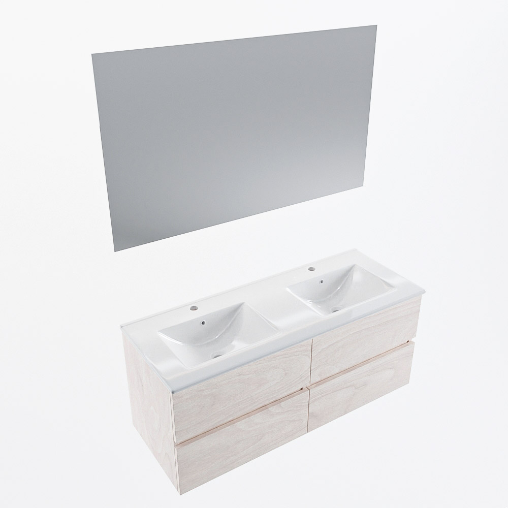 MONDIAZ VICA 120cm mueble de baño Underlayment 4 cajones. Lavabo DENIA Doble 2 orificios color Blanco brillo con espejo LED. 6 MONDIAZ VICA 120cm mueble de baño Underlayment 4 cajones. Lavabo DENIA Doble 2 orificios color Blanco brillo con espejo LED. - Imagen 6
