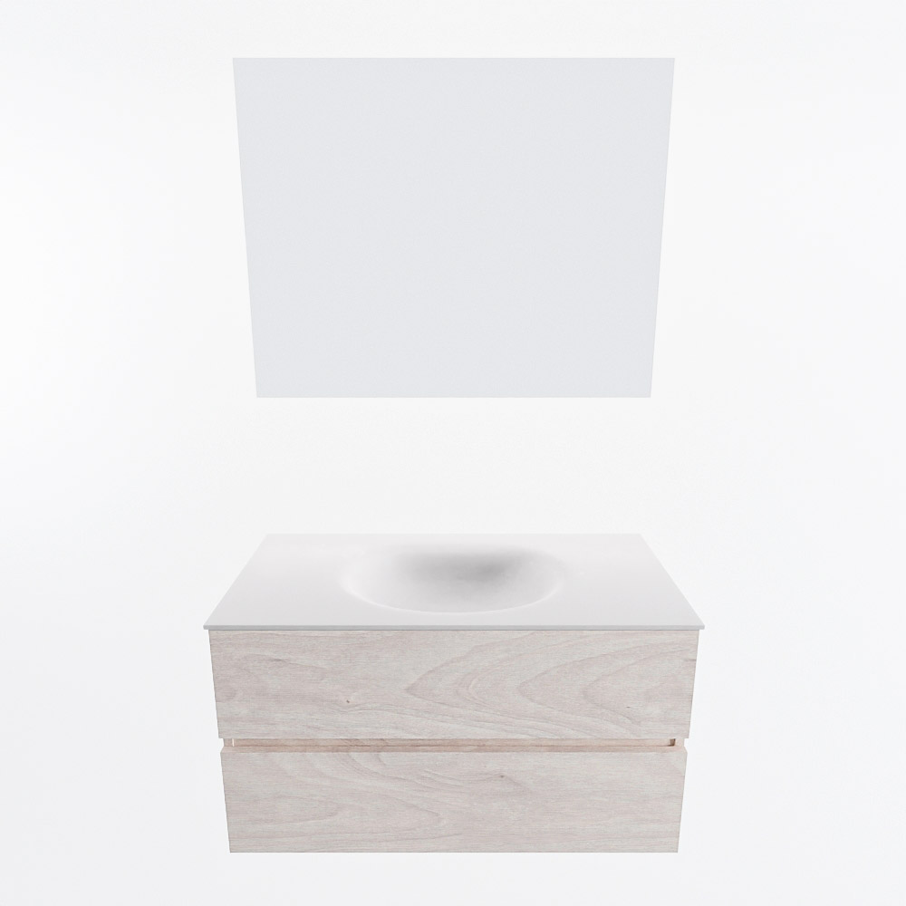 MONDIAZ VICA 90cm mueble de baño Underlayment 2 cajones. Lavabo MOON Centro sin orificio color Talc con espejo LED. 5 MONDIAZ VICA 90cm mueble de baño Underlayment 2 cajones. Lavabo MOON Centro sin orificio color Talc con espejo LED. - Imagen 5