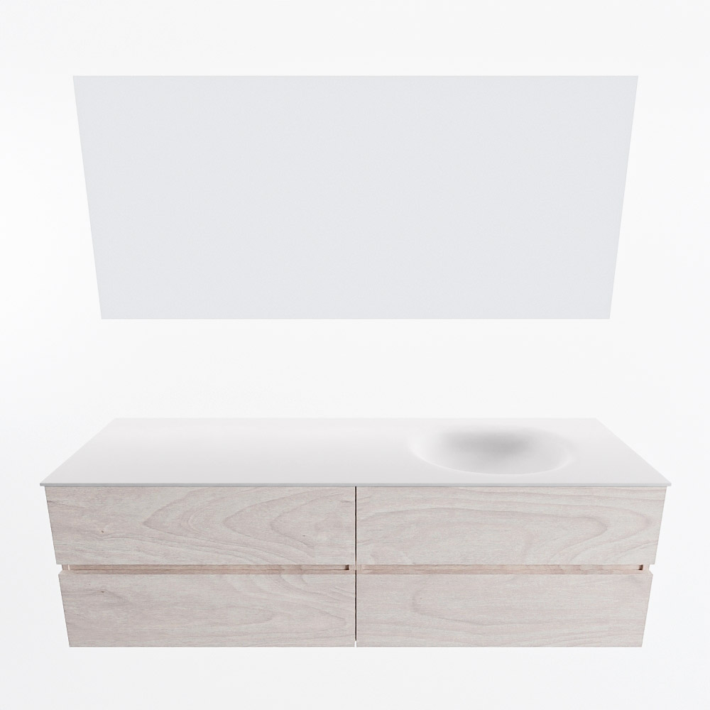 MONDIAZ VICA 160cm mueble de baño Underlayment 4 cajones. Lavabo MOON Derecho 1 orificio color Talc con espejo LED. 5 MONDIAZ VICA 160cm mueble de baño Underlayment 4 cajones. Lavabo MOON Derecho 1 orificio color Talc con espejo LED. - Imagen 5