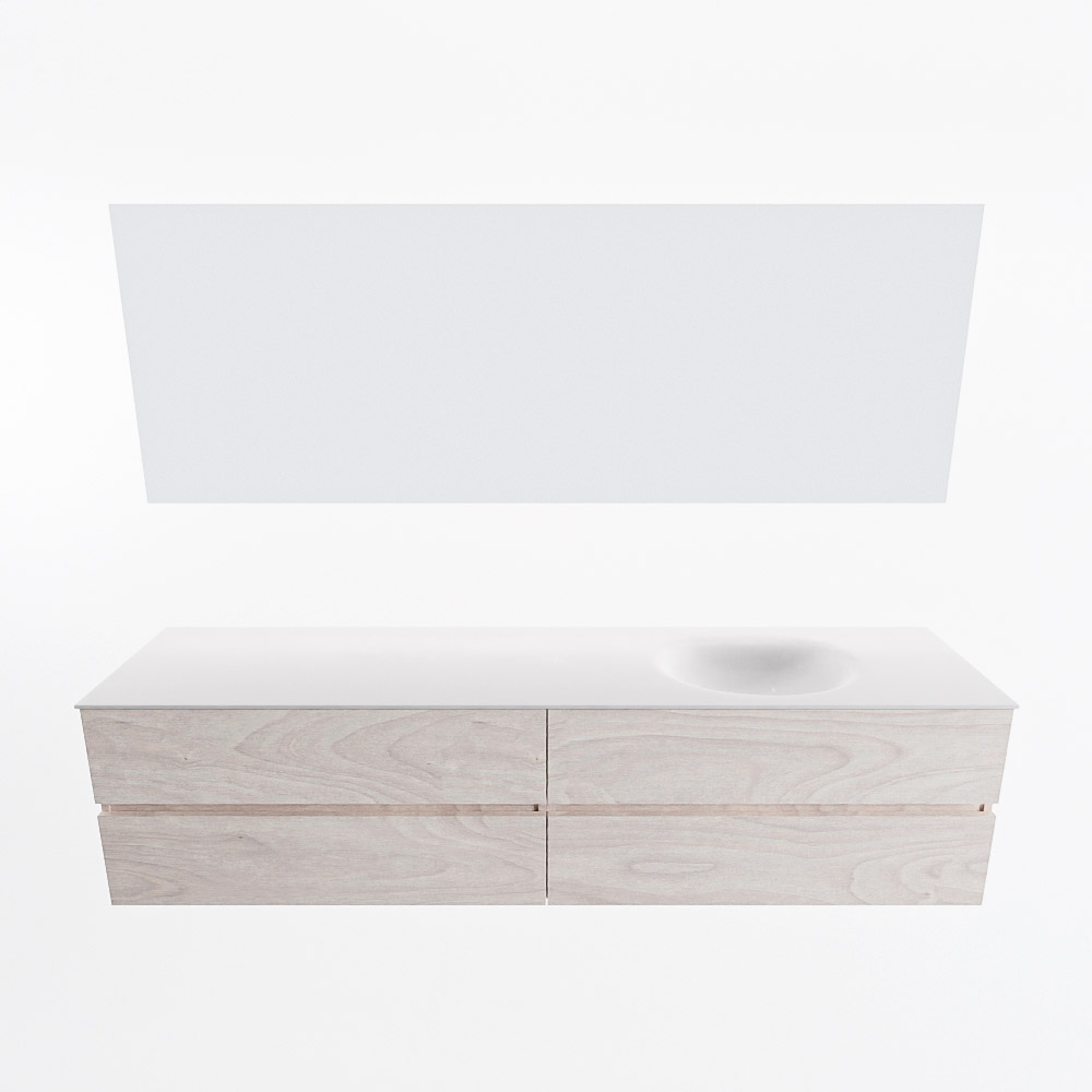 MONDIAZ VICA 200cm mueble de baño Underlayment 4 cajones. Lavabo MOON Derecho sin orificio color Talc con espejo LED. 5 MONDIAZ VICA 200cm mueble de baño Underlayment 4 cajones. Lavabo MOON Derecho sin orificio color Talc con espejo LED. - Imagen 5