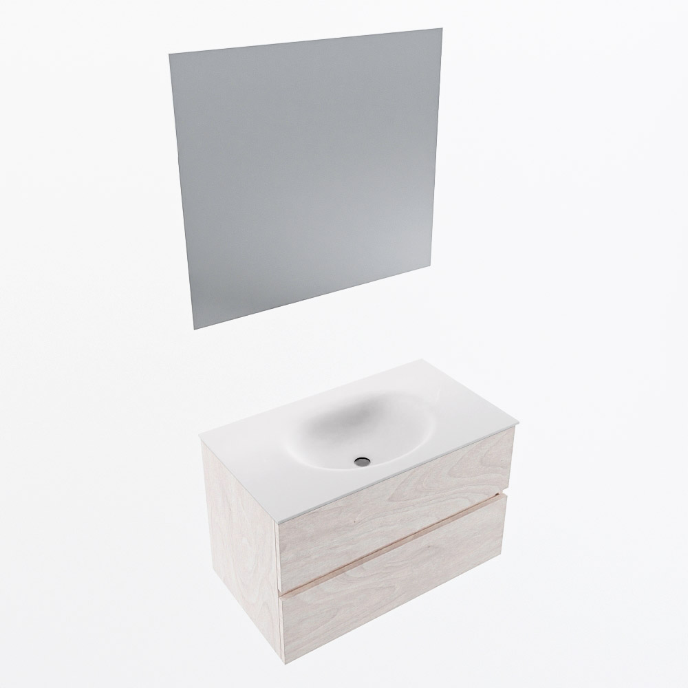 MONDIAZ VICA 80cm mueble de baño Underlayment 2 cajones. Lavabo MOON Centro sin orificio color Talc con espejo LED. 6 MONDIAZ VICA 80cm mueble de baño Underlayment 2 cajones. Lavabo MOON Centro sin orificio color Talc con espejo LED. - Imagen 6