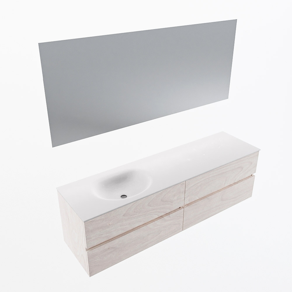 MONDIAZ VICA 170cm mueble de baño Underlayment 4 cajones. Lavabo MOON Izquierda sin orificio color Talc con espejo LED. 6 MONDIAZ VICA 170cm mueble de baño Underlayment 4 cajones. Lavabo MOON Izquierda sin orificio color Talc con espejo LED. - Imagen 6