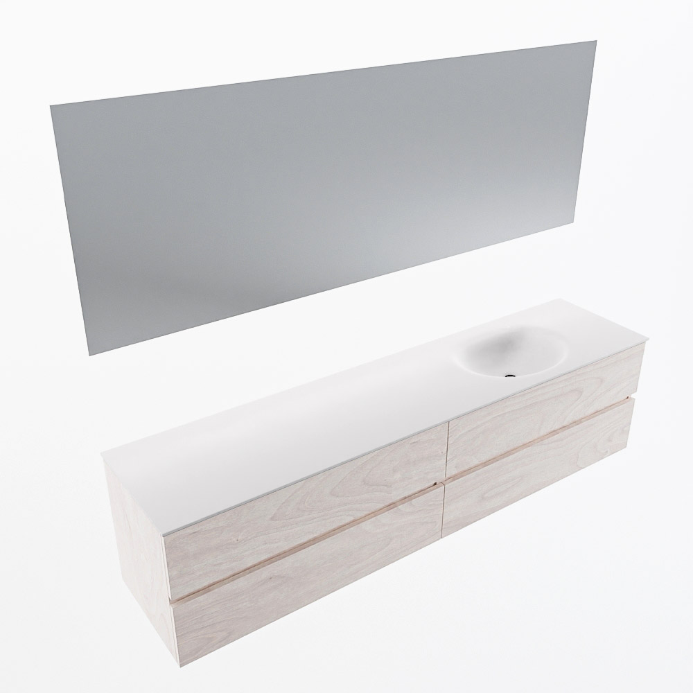 MONDIAZ VICA 200cm mueble de baño Underlayment 4 cajones. Lavabo MOON Derecho sin orificio color Talc con espejo LED. 6 MONDIAZ VICA 200cm mueble de baño Underlayment 4 cajones. Lavabo MOON Derecho sin orificio color Talc con espejo LED. - Imagen 6