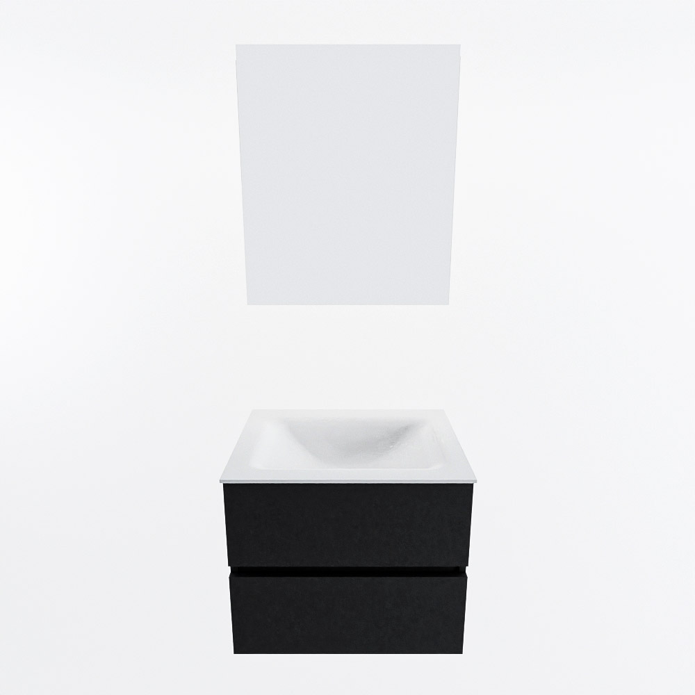 MONDIAZ VICA 60cm mueble de baño Urban 2 cajones. Lavabo CLOUD Centro 1 orificio color Talc con espejo LED. 5 MONDIAZ VICA 60cm mueble de baño Urban 2 cajones. Lavabo CLOUD Centro 1 orificio color Talc con espejo LED. - Imagen 5