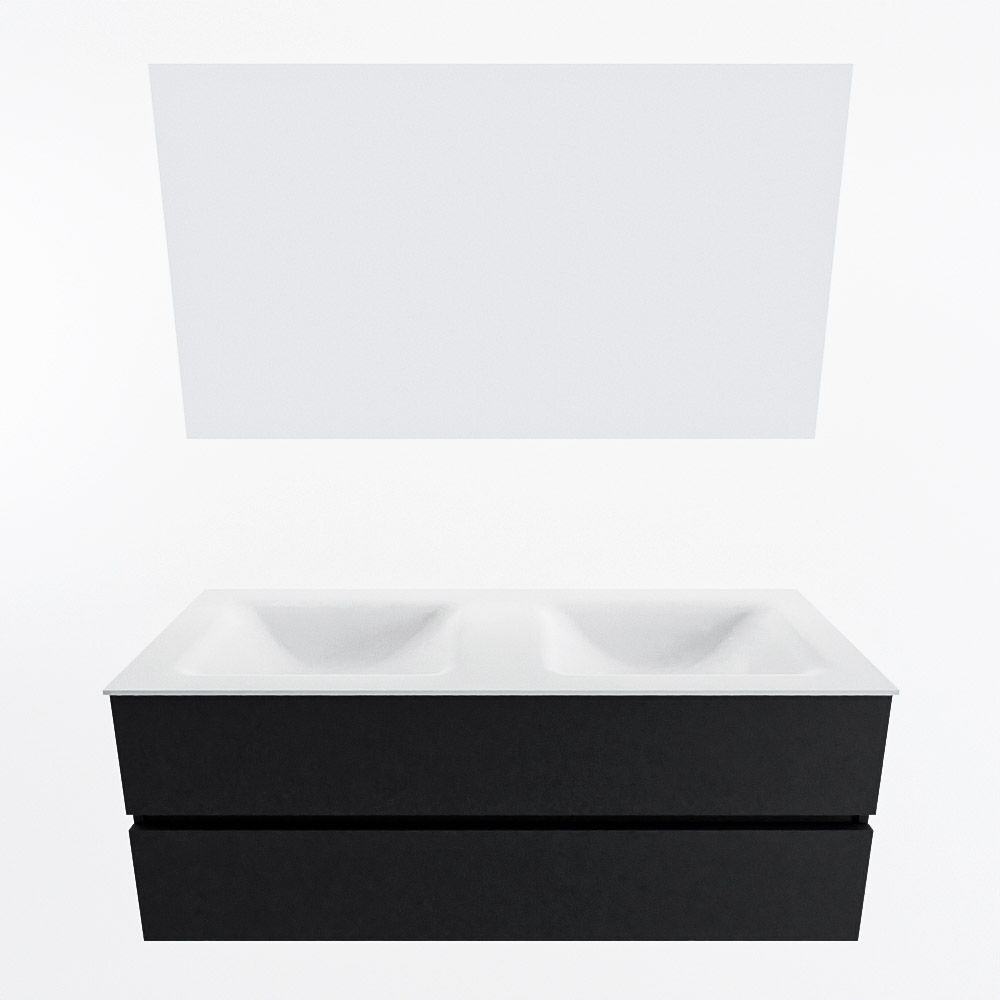 MONDIAZ VICA 130cm mueble de baño Urban 2 cajones. Lavabo CLOUD Doble 2 orificios color Talc con espejo LED. 4 MONDIAZ VICA 130cm mueble de baño Urban 2 cajones. Lavabo CLOUD Doble 2 orificios color Talc con espejo LED. - Imagen 5