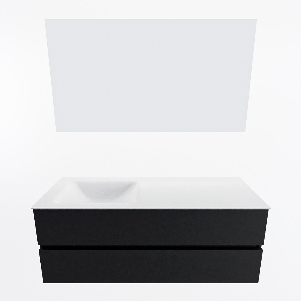 MONDIAZ VICA 130cm mueble de baño Urban 2 cajones. Lavabo CLOUD Izquierda sin orificio color Talc con espejo LED. 4 MONDIAZ VICA 130cm mueble de baño Urban 2 cajones. Lavabo CLOUD Izquierda sin orificio color Talc con espejo LED. - Imagen 5