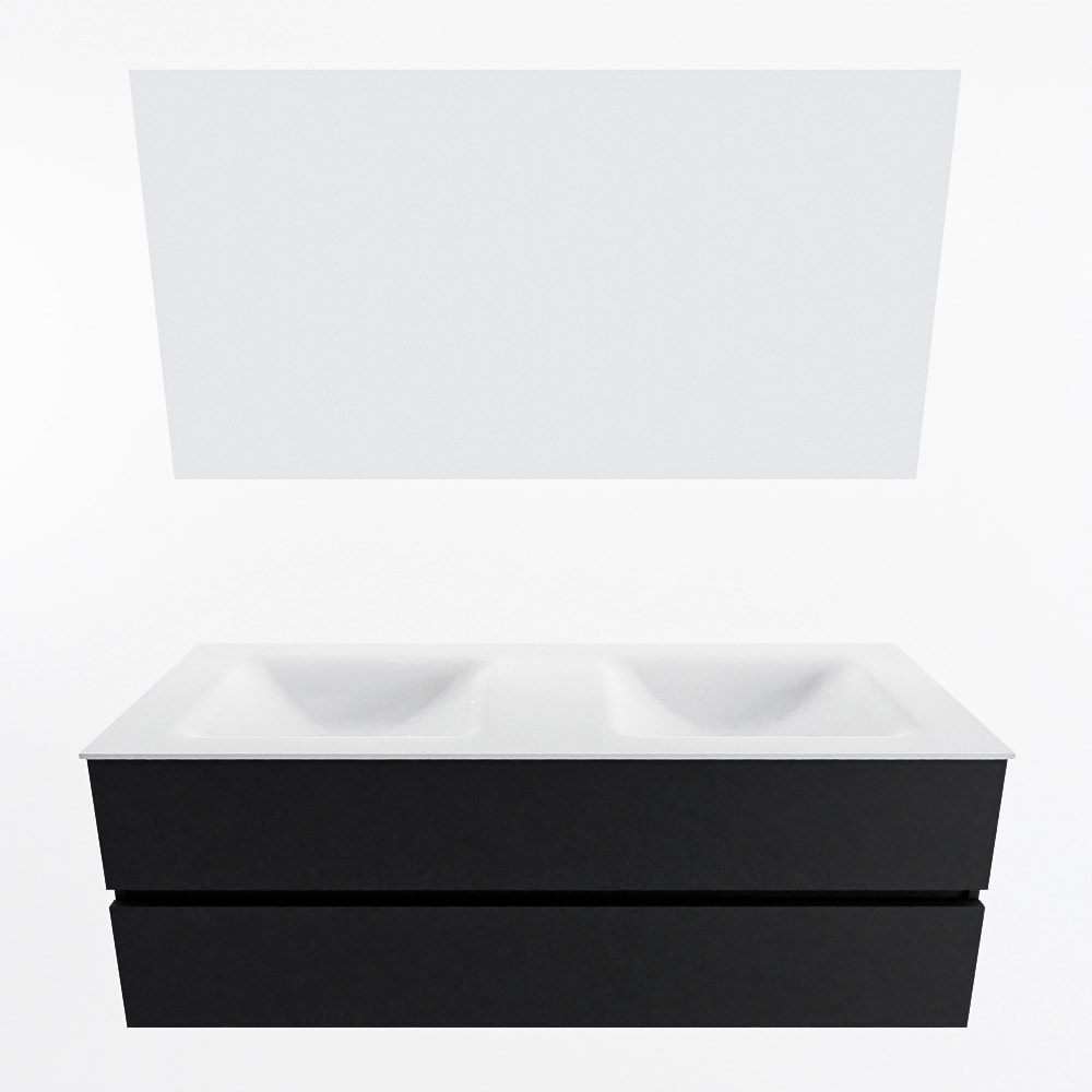 MONDIAZ VICA 140cm mueble de baño Urban 2 cajones. Lavabo CLOUD Doble 2 orificios color Talc con espejo LED. 4 MONDIAZ VICA 140cm mueble de baño Urban 2 cajones. Lavabo CLOUD Doble 2 orificios color Talc con espejo LED. - Imagen 5