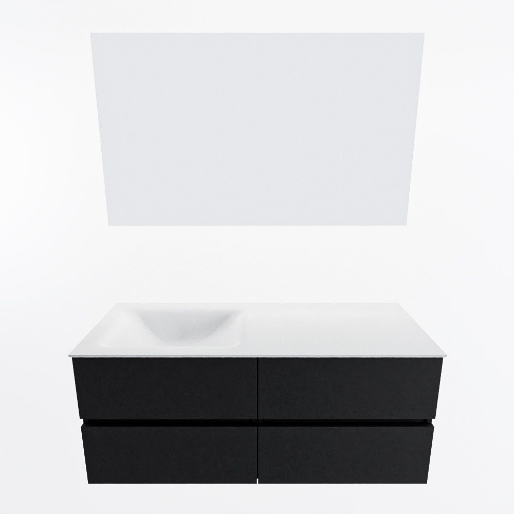 MONDIAZ VICA 120cm mueble de baño Urban 4 cajones. Lavabo CLOUD Izquierda 1 orificio color Talc con espejo LED. 5 MONDIAZ VICA 120cm mueble de baño Urban 4 cajones. Lavabo CLOUD Izquierda 1 orificio color Talc con espejo LED. - Imagen 5