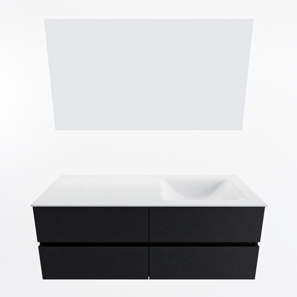 MONDIAZ VICA 130cm mueble de baño Urban 4 cajones. Lavabo CLOUD Derecho sin orificio color Talc con espejo LED. 4 MONDIAZ VICA 130cm mueble de baño Urban 4 cajones. Lavabo CLOUD Derecho sin orificio color Talc con espejo LED. - Imagen 5