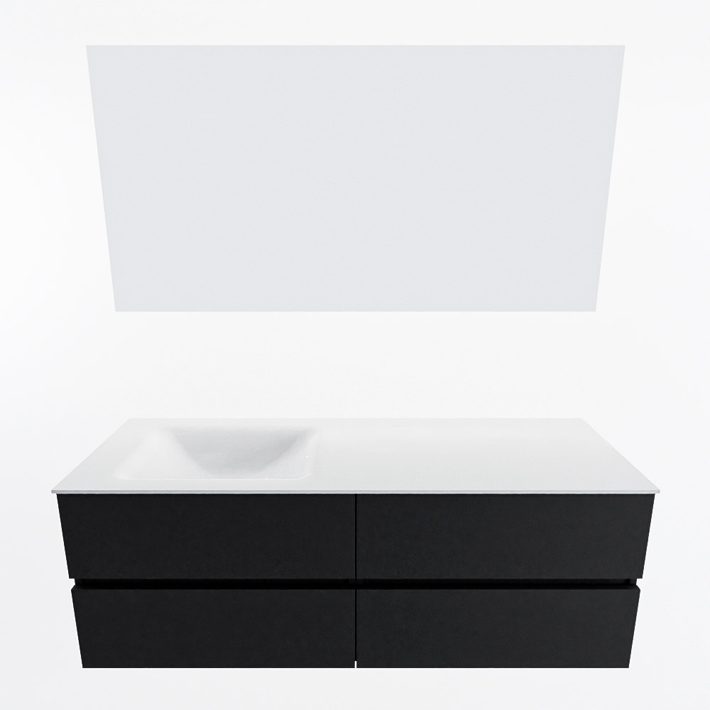 MONDIAZ VICA 140cm mueble de baño Urban 4 cajones. Lavabo CLOUD Izquierda 1 orificio color Talc con espejo LED. 4 MONDIAZ VICA 140cm mueble de baño Urban 4 cajones. Lavabo CLOUD Izquierda 1 orificio color Talc con espejo LED. - Imagen 5