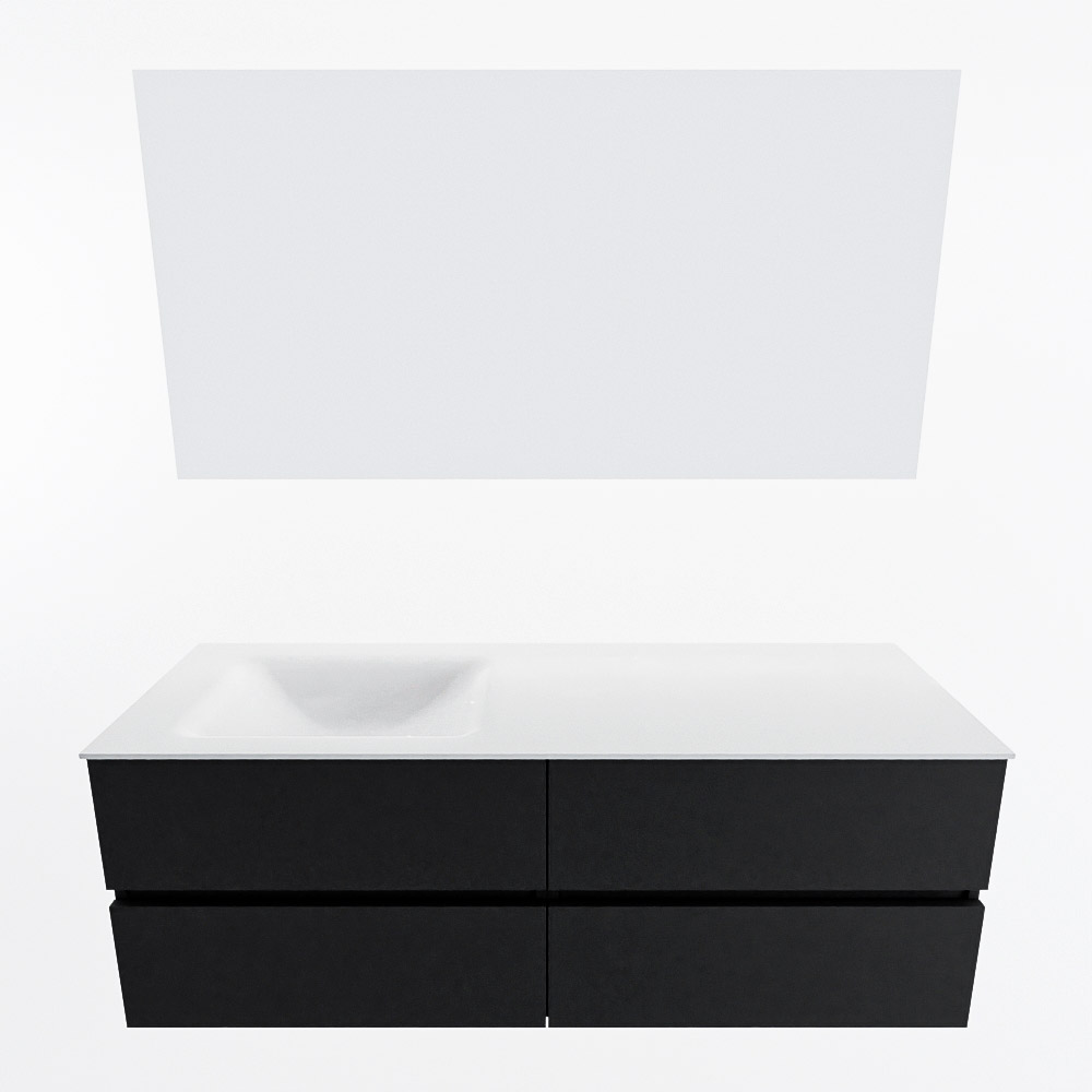 MONDIAZ VICA 140cm mueble de baño Urban 4 cajones. Lavabo CLOUD Izquierda sin orificio color Talc con espejo LED. 4 MONDIAZ VICA 140cm mueble de baño Urban 4 cajones. Lavabo CLOUD Izquierda sin orificio color Talc con espejo LED. - Imagen 5