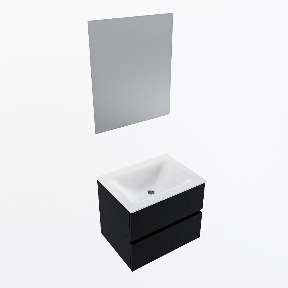 MONDIAZ VICA 60cm mueble de baño Urban 2 cajones. Lavabo CLOUD Centro 1 orificio color Talc con espejo LED. 6 MONDIAZ VICA 60cm mueble de baño Urban 2 cajones. Lavabo CLOUD Centro 1 orificio color Talc con espejo LED. - Imagen 6