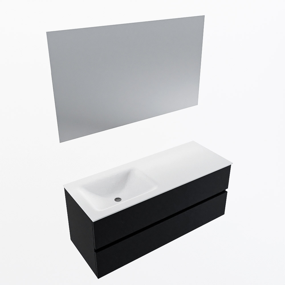 MONDIAZ VICA 120cm mueble de baño Urban 2 cajones. Lavabo CLOUD Izquierda sin orificio color Talc con espejo LED. 6 MONDIAZ VICA 120cm mueble de baño Urban 2 cajones. Lavabo CLOUD Izquierda sin orificio color Talc con espejo LED. - Imagen 6