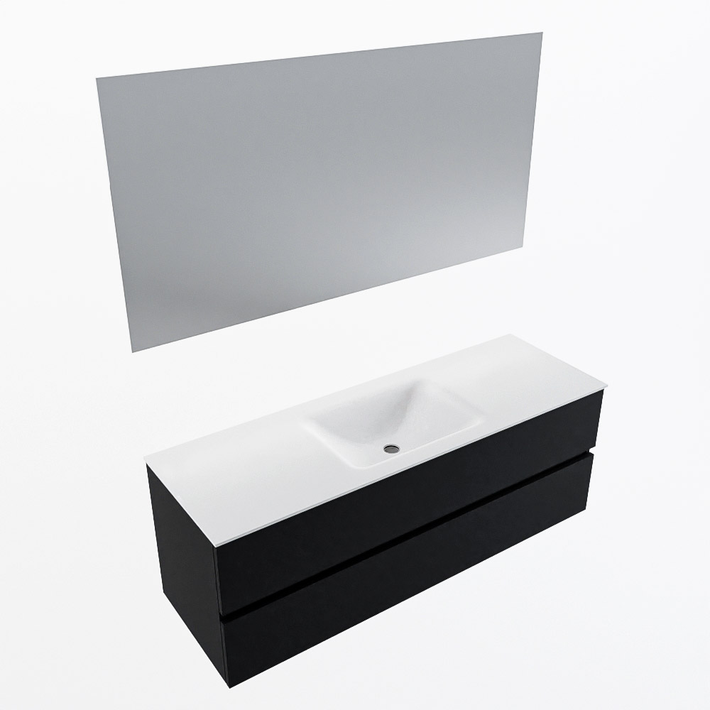 MONDIAZ VICA 140cm mueble de baño Urban 2 cajones. Lavabo CLOUD Centro sin orificio color Talc con espejo LED. 5 MONDIAZ VICA 140cm mueble de baño Urban 2 cajones. Lavabo CLOUD Centro sin orificio color Talc con espejo LED. - Imagen 6