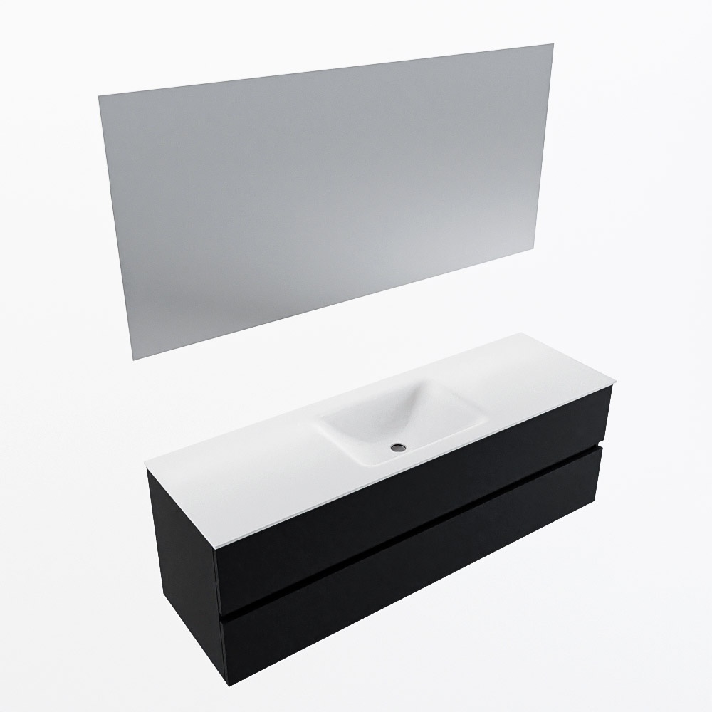 MONDIAZ VICA 150cm mueble de baño Urban 2 cajones. Lavabo CLOUD Centro sin orificio color Talc con espejo LED. 6 MONDIAZ VICA 150cm mueble de baño Urban 2 cajones. Lavabo CLOUD Centro sin orificio color Talc con espejo LED. - Imagen 6