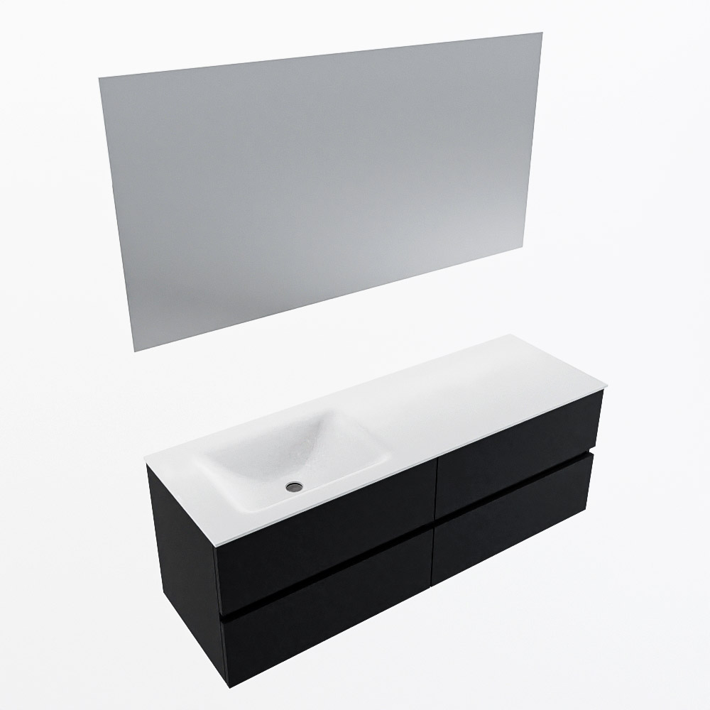MONDIAZ VICA 140cm mueble de baño Urban 4 cajones. Lavabo CLOUD Izquierda sin orificio color Talc con espejo LED. 5 MONDIAZ VICA 140cm mueble de baño Urban 4 cajones. Lavabo CLOUD Izquierda sin orificio color Talc con espejo LED. - Imagen 6