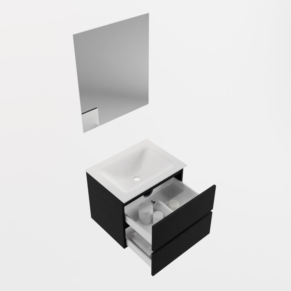 MONDIAZ VICA 60cm mueble de baño Urban 2 cajones. Lavabo CLOUD Centro 1 orificio color Talc con espejo LED. 7 MONDIAZ VICA 60cm mueble de baño Urban 2 cajones. Lavabo CLOUD Centro 1 orificio color Talc con espejo LED. - Imagen 7